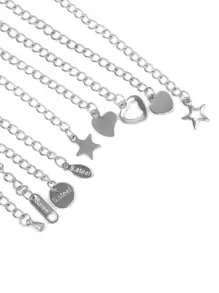 10 件不锈钢延长尾链龙虾扣尾链手链项链闭合延长链 DIY 珠宝制作配件手链项链 - 銀色 - 查看 2