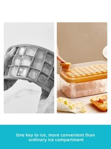 1入組白色透明多格冰塊模具帶蓋DIY矽膠冰塊模具