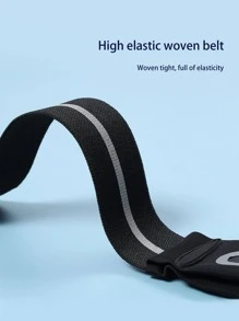 1pc Waterproof Stripped Pattern Fabric Reflective Hiking Waist Bag - Black - View 6