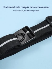 1pc Waterproof Stripped Pattern Fabric Reflective Hiking Waist Bag - Black - View 8