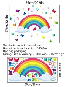 1 Đề Can Dán Tường Hình Cầu Vồng Nhiều Màu Sắc, Nhựa PVC Hiện Đại Chống Thấm Nước Trang Trí Treo Tường Dán Trang Trí Nhà - Nhiều màu - Xem 6