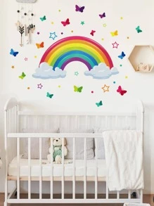 1 Đề Can Dán Tường Hình Cầu Vồng Nhiều Màu Sắc, Nhựa PVC Hiện Đại Chống Thấm Nước Trang Trí Treo Tường Dán Trang Trí Nhà - Nhiều màu - Xem 3