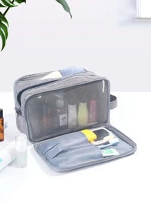 1入組簡約風灰色多功能便攜收納防水手持旅行包 - 灰色 - 查看 5