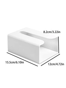 1入組簡約風白色免打孔餐巾塑膠廚房紙巾收納盒 - 白色 - 查看 5