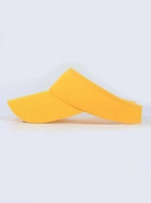 1pc Unisex Adjustable Golf Sun Visor Hat With Mesh Crown And Strap, Compatible With Golfing, Traveling, And Daily Wear - Yellow - View 3