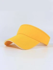 1pc Unisex Adjustable Golf Sun Visor Hat With Mesh Crown And Strap, Compatible With Golfing, Traveling, And Daily Wear - Yellow - View 2