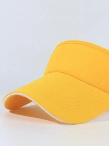 1pc Unisex Adjustable Golf Sun Visor Hat With Mesh Crown And Strap, Compatible With Golfing, Traveling, And Daily Wear - Yellow - View 8