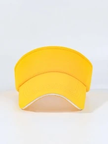 1pc Unisex Adjustable Golf Sun Visor Hat With Mesh Crown And Strap, Compatible With Golfing, Traveling, And Daily Wear - Yellow - View 10