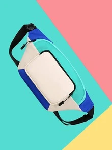 1pc Waterproof Color Block Polyamide Wear-resistant Jogging Waist Bag - Multicolor - View 9
