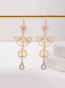 1 Đôi Thời Trang Hợp Kim Kẽm Bướm & Mặt Trời & Mặt Trăng Thả Bông Tai Nữ Trang Trí Hàng Ngày - Nhiều màu - Xem 1