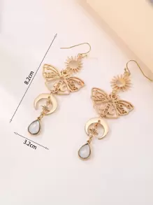 1 Đôi Thời Trang Hợp Kim Kẽm Bướm & Mặt Trời & Mặt Trăng Thả Bông Tai Nữ Trang Trí Hàng Ngày - Nhiều màu - Xem 4