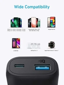 Anker 321 Power Bank (PowerCore 5K), 5,200mAh Portable Charger, Compatible with iPhone 15/14/13/12 Series, Google Pixel, LG, and More - 黑色 - 查看 5