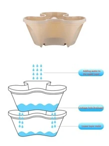 1pc Home Gardening Multi-Layer Three-Dimensional Stacking Flower Pots Courtyard Balcony Creative Flower Pots Multi-Purpose Plastic Flower And Vegetable Pots - Beige - View 10