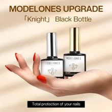 Modelones Gel Top Coat, 15ml No Wipe Clear Glossy Gel Base And Top Coat Set, Soak Off Nail Lamp Acid Free Base Top Gel Nail Polish Starter Kit - 無色 - 查看 2