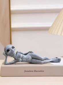 1入組ABS裝飾物件現代外星人造型家居裝飾工藝品 - 灰色 - 查看 1