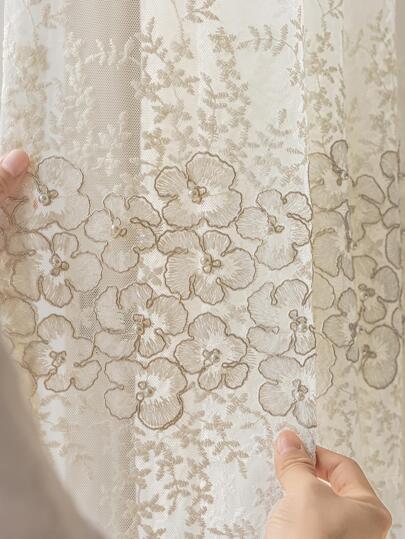 ستارة شفافة لوحة واحدة مزخرف بلؤلؤ اصطناعي