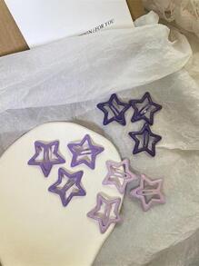 30入組女士星形設計時尚髮夾適用於頭髮裝飾用品 - 紫色 - 查看 2