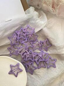 30入組女士星形設計時尚髮夾適用於頭髮裝飾用品 - 紫色 - 查看 4