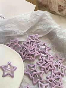 30入組女士星形設計時尚髮夾適用於頭髮裝飾用品 - 紫色 - 查看 5