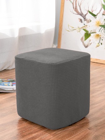 1 pieza Cubierta de taburete unicolor banqueta minimalista poliéster para casa