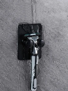 3入組塑膠剃鬚刀極簡風格素色壁掛式剃須刀架適用於家庭