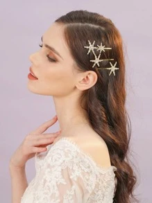 3pcs Elegant White Crystal Hair Clips For Women, Bridal Wedding Hair Accessories, Romantic Formal Event Hair Jewelry Snowflake. Valentine's Day Accessories