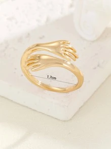 1 chiếc nhẫn ôm ngày lễ tình nhân lãng mạn với kết thúc mở cho món quà ngày của phụ nữ - Vàng - Xem 4