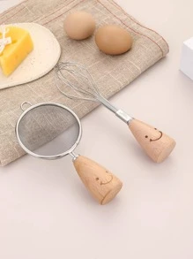 2入組表情圖案不銹鋼攪拌器 - 銀色 - 查看 2