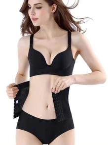 Sports Outdoor 1pc Breathable Sports Waist Belt Shapewear Waist Trainer Corset - Black - View 3