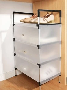 1入組透明鞋子收納盒 - 黑色 - 查看 3