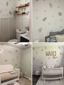 ملصق زهرة بسيط عتيق للجدران ألوان رقيقة خلفية غرفة المعيشة المنزلية، ملصق أوراق الصفصاف والأوكالبتوس الزهرية لفن الجدران DIY، ملصقات ديكور منزلي بوهيمي، ملصقات، ملصق جداري، ملصق فينيل لديكورات المنزل، عناصر ديكور الربيع لتنشيط منزلك، ملصقات ديكور الأغصان هدايا عيد الميلاد والتخرج