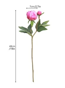 1入組人造牡丹花莖淡粉色假花用於家居裝飾 - 淺粉色 - 查看 2