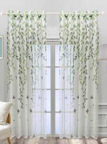 Rèm Cửa Ren Thực vật - trắng - Xem 1