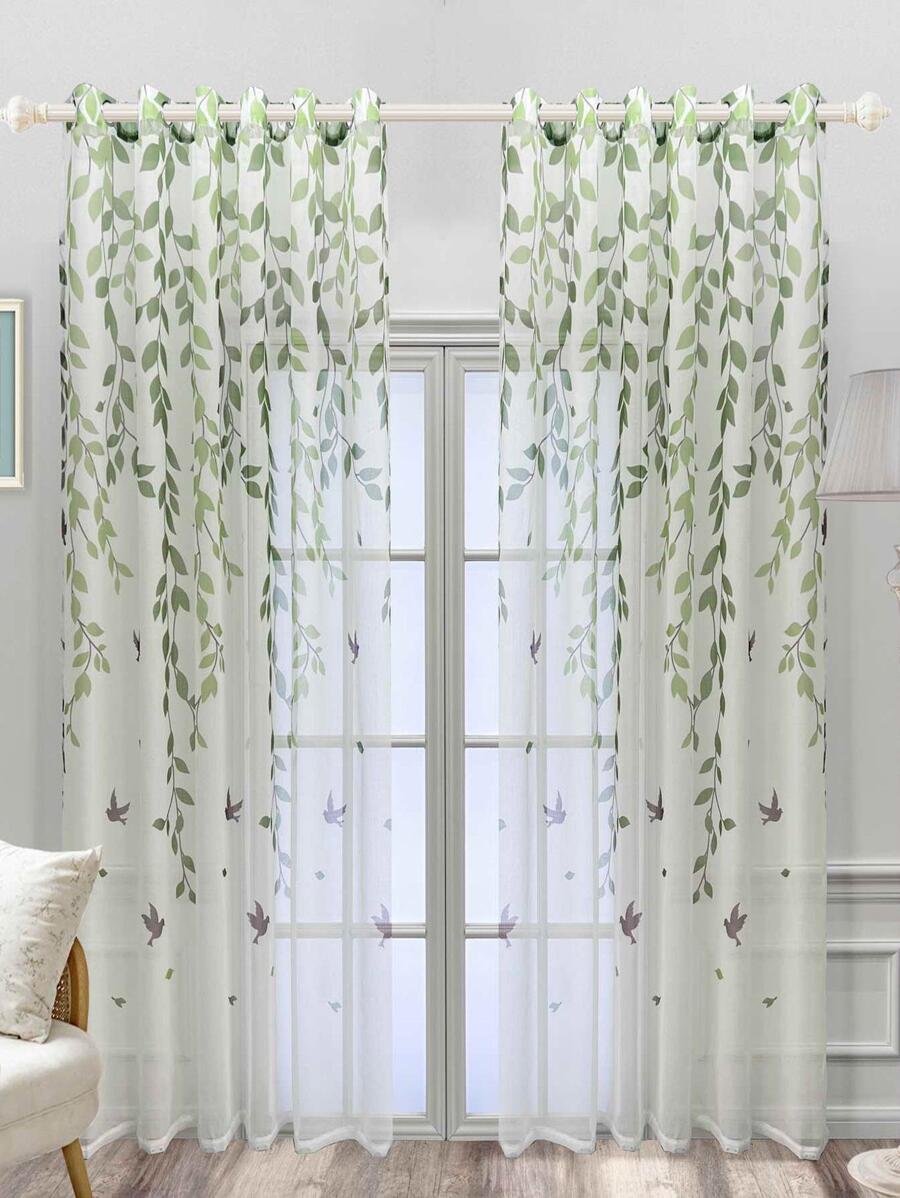 Rèm Cửa Ren Thực vật - trắng - Xem 1