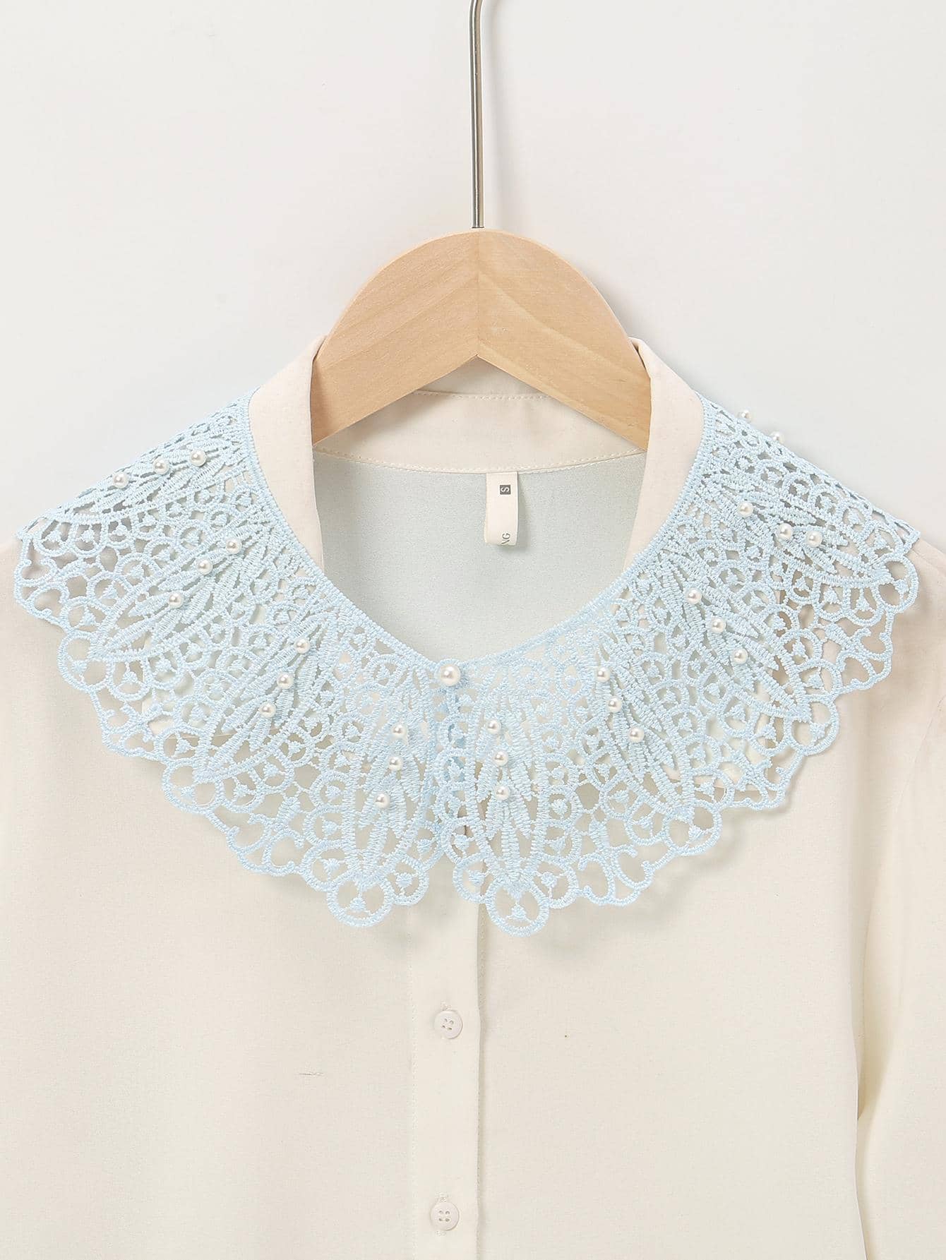 Trang trí ngọc trai giả cổ áo Dickey - Nhiều màu - Xem 1