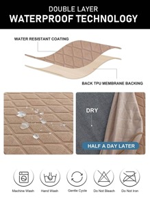 1pc Geometric Pattern Stretchy Chair Slipcover, Modern Geometric Quilted Waterproof Dining Room Chair Slipcover For Home