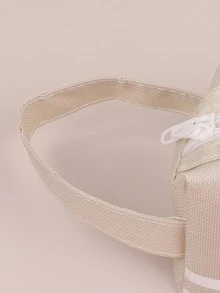 1pc Slogan Graphic Pencil Bag - Grey - View 9