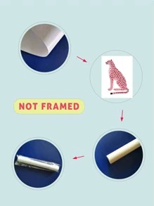 Bức tranh không khung in họa tiết da báo, bức tranh treo tường bằng sợi hóa học dễ thương để trang trí nhà cửa - Nhiều màu - Xem 5