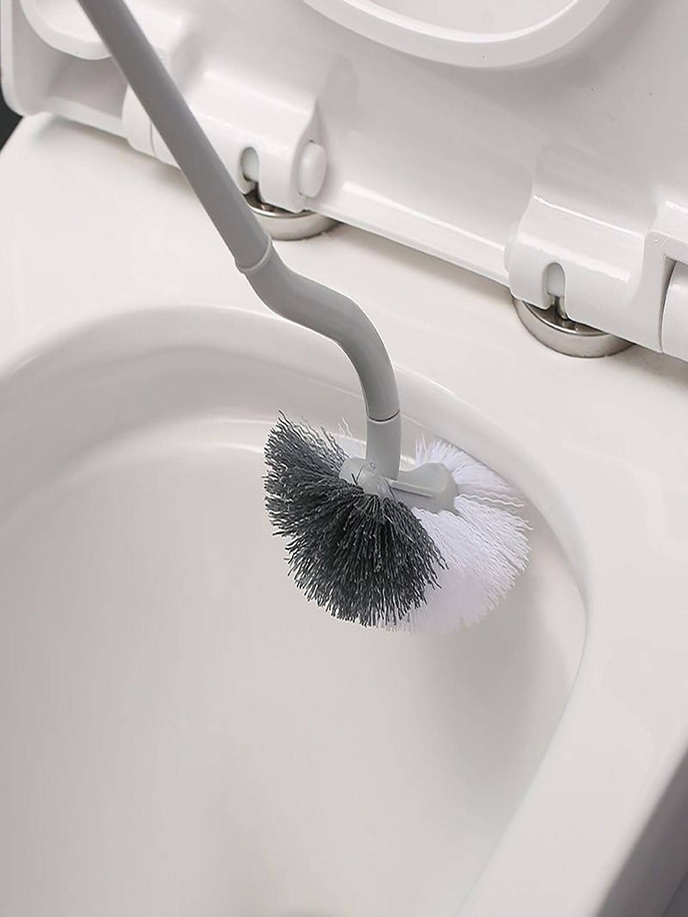 2pcs Long Handle Toilet Cleaning Brush - Grey - View 1
