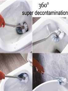 2pcs Long Handle Toilet Cleaning Brush - Grey - View 4