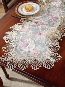 100% 涤纶面料精致水溶性刺绣镂空蕾丝桌布，家居装饰，家庭聚会，节日装饰，室内外派对婚礼装饰，1 件 - 彩色 - 查看 9