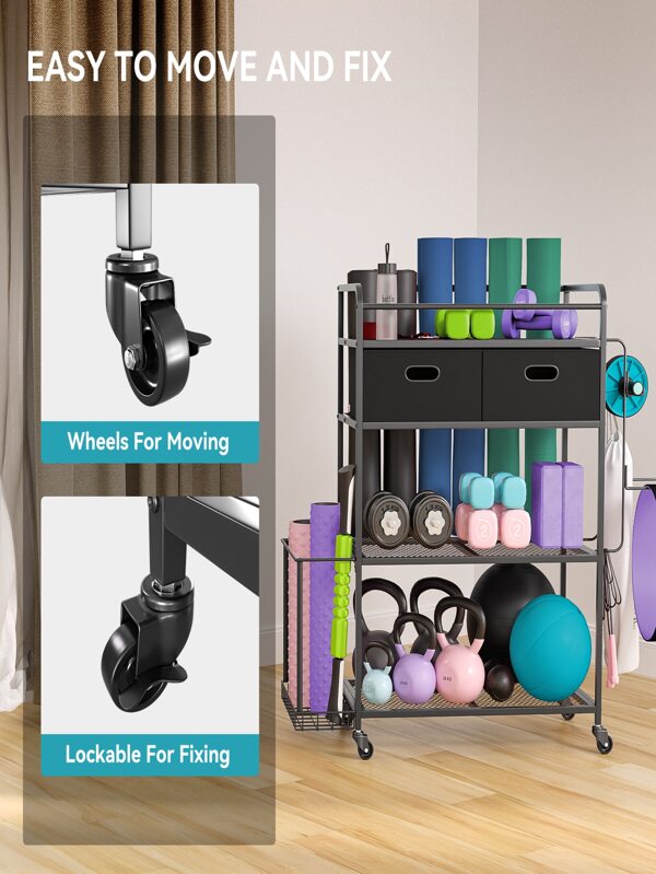 Storage Rack for Yoga Mat Dumbbell Kettlebell Foam Roller Yoga Strap