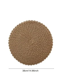 1 pieza de individuales tejidos naturales Boho para mesa de cocina interior / exterior, mantel individual duradero, resistente al calor, lavable, para mesa de comedor, ideal para picnic, festival, boda y fiestas