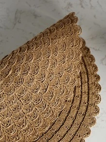 1 pieza de individuales tejidos naturales Boho para mesa de cocina interior / exterior, mantel individual duradero, resistente al calor, lavable, para mesa de comedor, ideal para picnic, festival, boda y fiestas