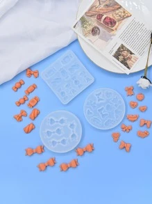 1入組卡通圖案DIY矽膠現代糖果形狀矽膠模具 - 白色 - 查看 2