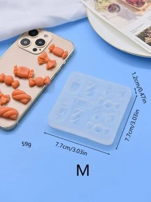1入組卡通圖案DIY矽膠現代糖果形狀矽膠模具 - 白色 - 查看 4