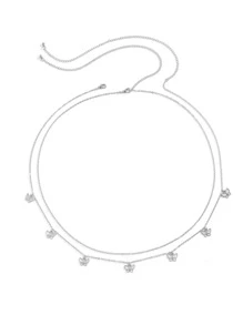 Butterfly Charm Layered Chain Belt Sexy - Silver - View 6