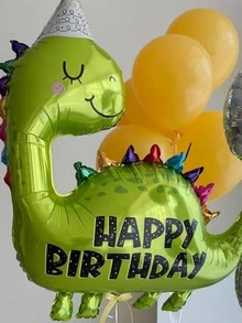 Bóng Trang Trí Hình Khủng Long, Bóng Nhựa Hình Động Vật Hoạt Hình Bóng Cho Tiệc Sinh Nhật - màu xanh lá - Xem 4
