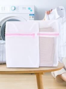 1 pieza Bolsa de lavandería liso - Rosa - Ver 1