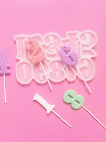 1pc Number Design Candy Mold - White - View 3